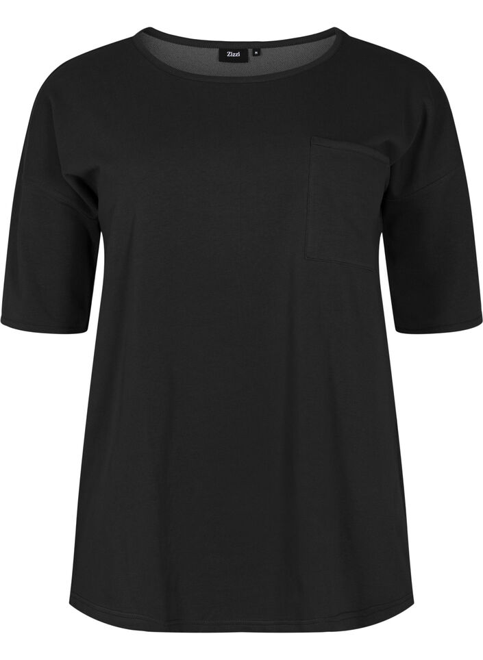 Blouse à manches courtes, Black, Packshot image number 0
