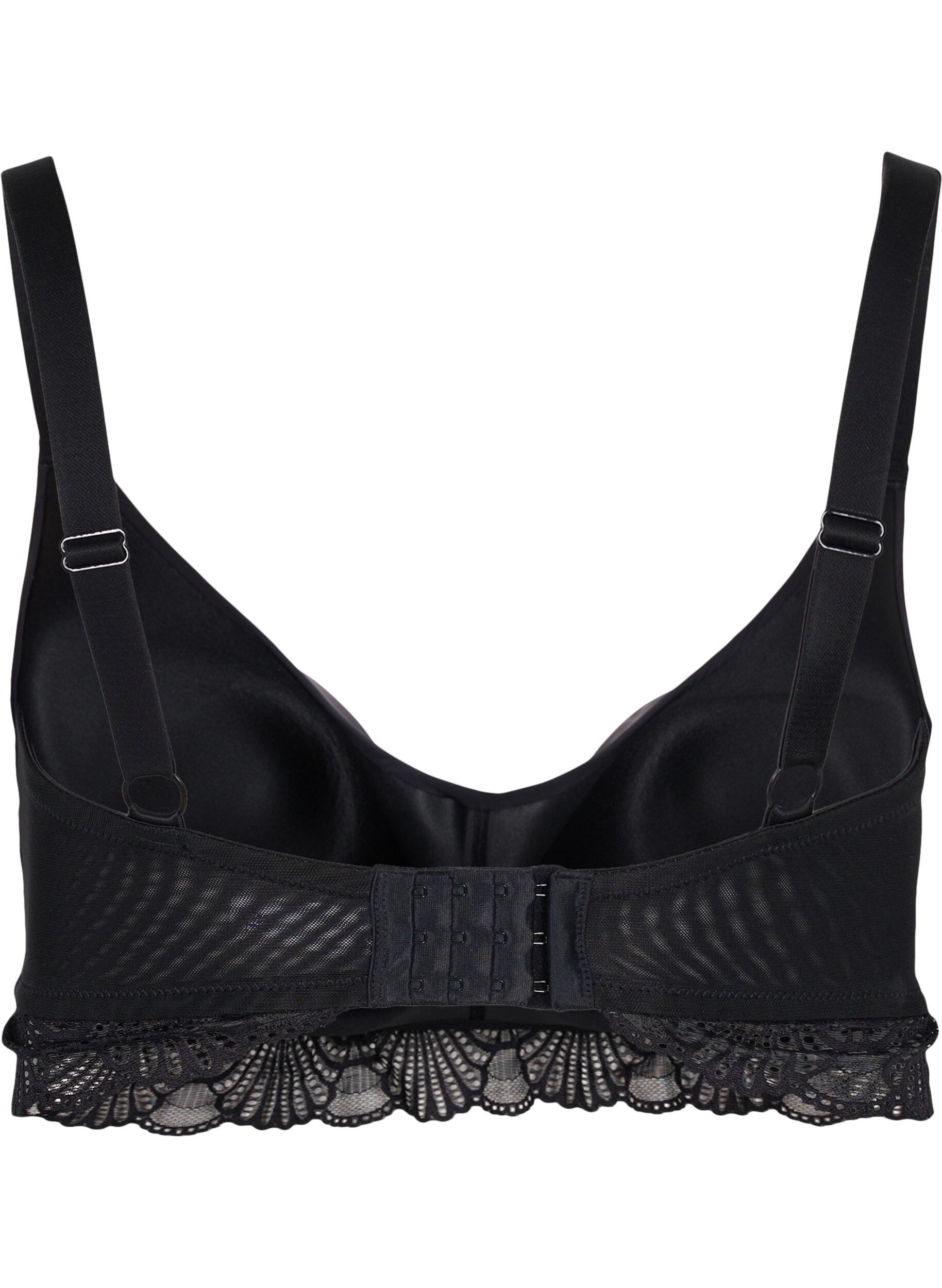 Zizzi Soutien-gorge avec dentelle et bonnets rembourr&eacute;s, Black, Packshot image number 1