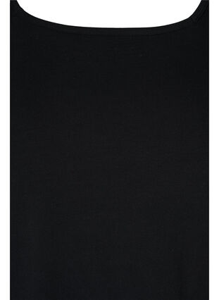 T-shirt en coton uni à manches 3/4, Black, Packshot image number 2