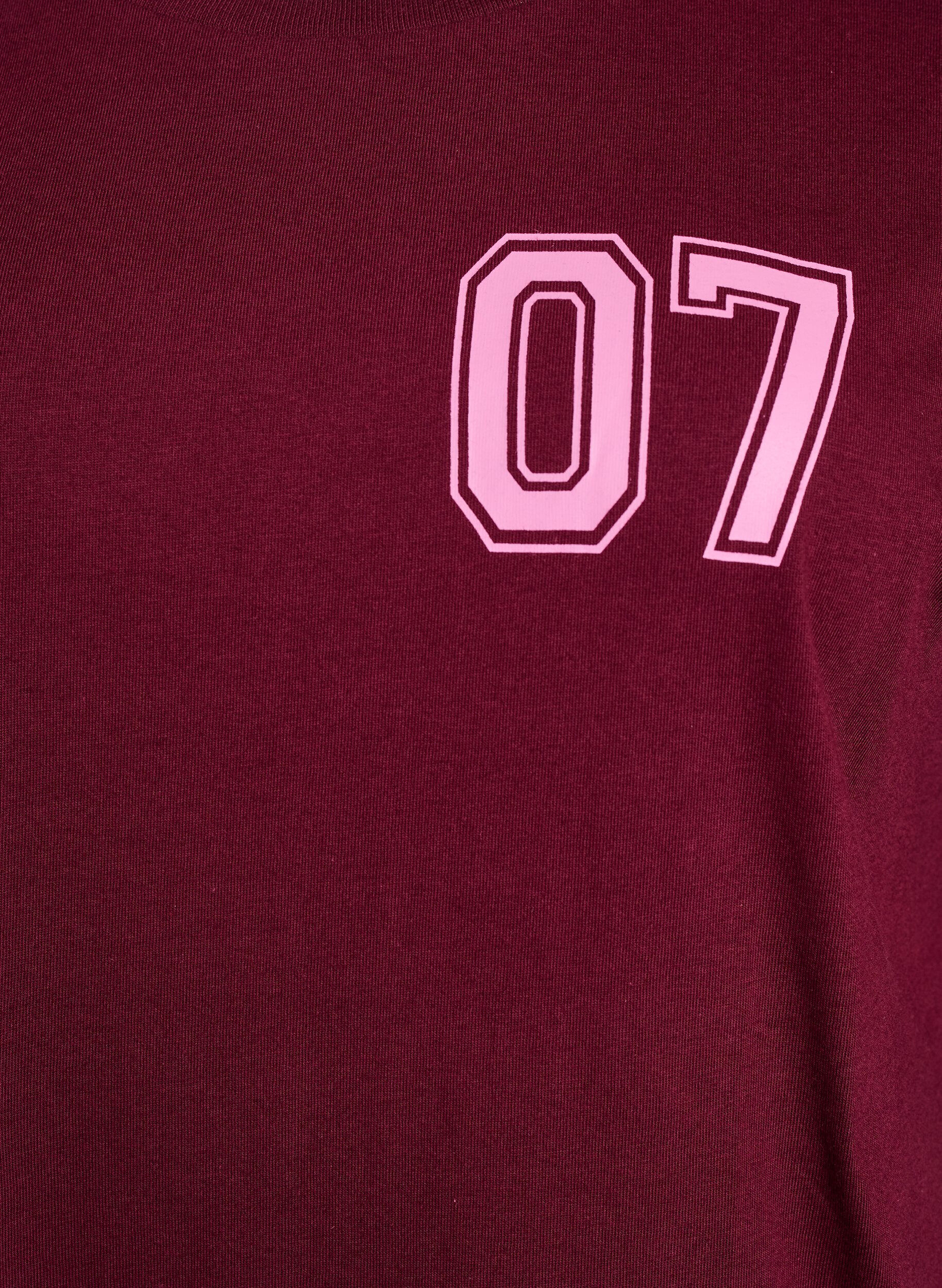 Zizzi Robe T-shirt courte avec d&eacute;tails sport, Bordeaux fonc&eacute;, Packshot image number 2