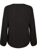 Blouse en viscose avec col en V et manches longues, Noir, Packshot image number 1