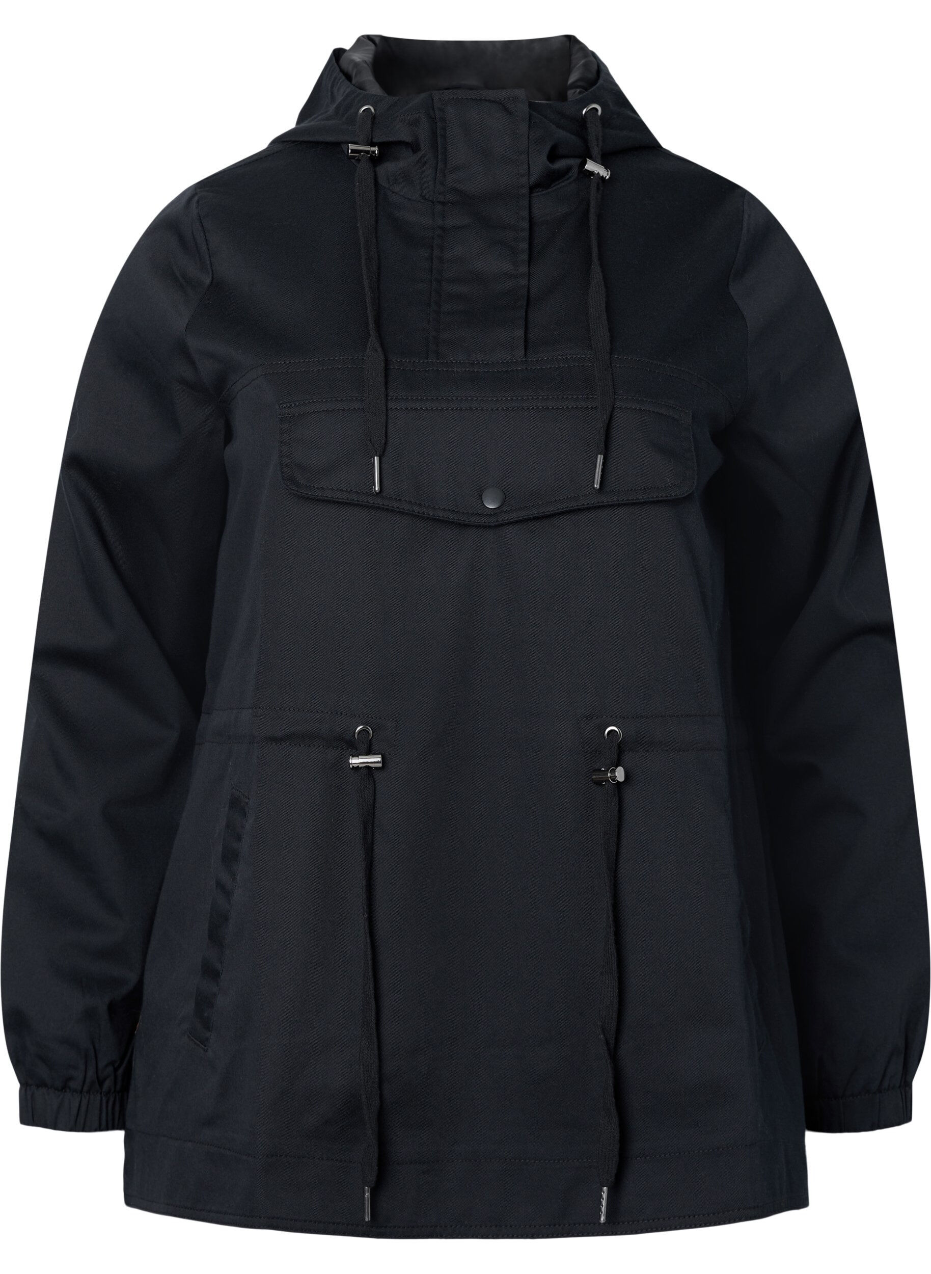 Zizzi Anorak avec capuche et poche, Black, Packshot image number 0