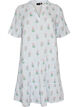 Robe courte &eacute;vas&eacute;e en mousseline de coton, Vanille, Packshot image number 0