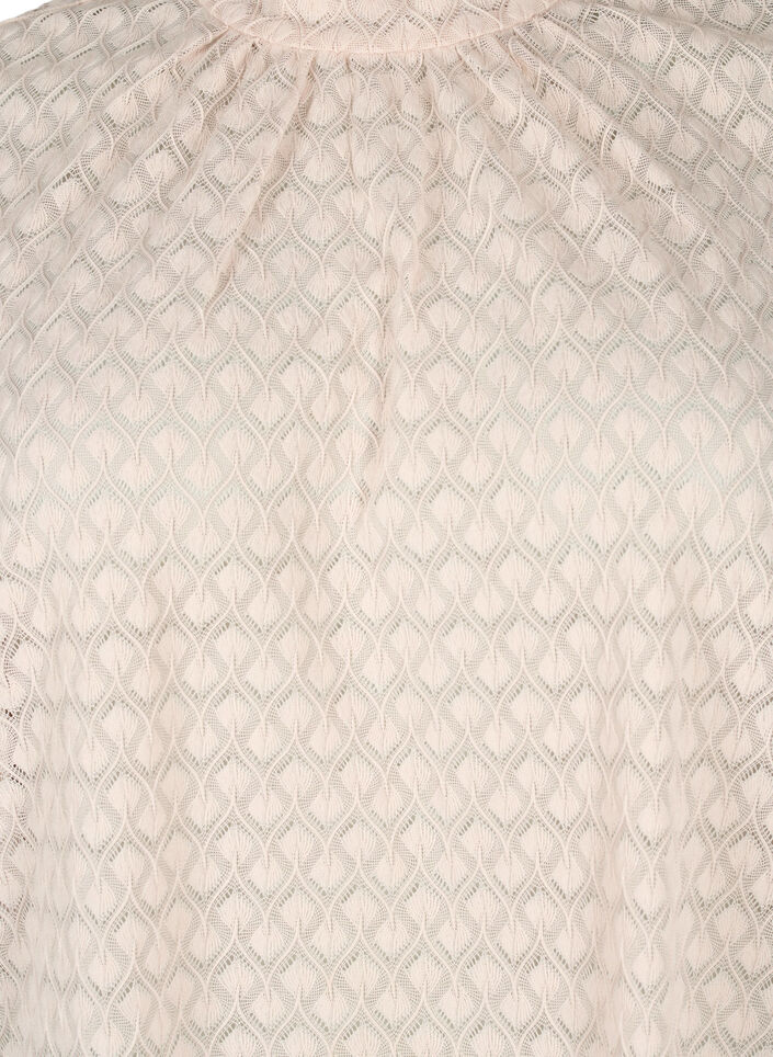  Blouse à manches longues avec texture à motifs, Whisper Pink, Packshot image number 2