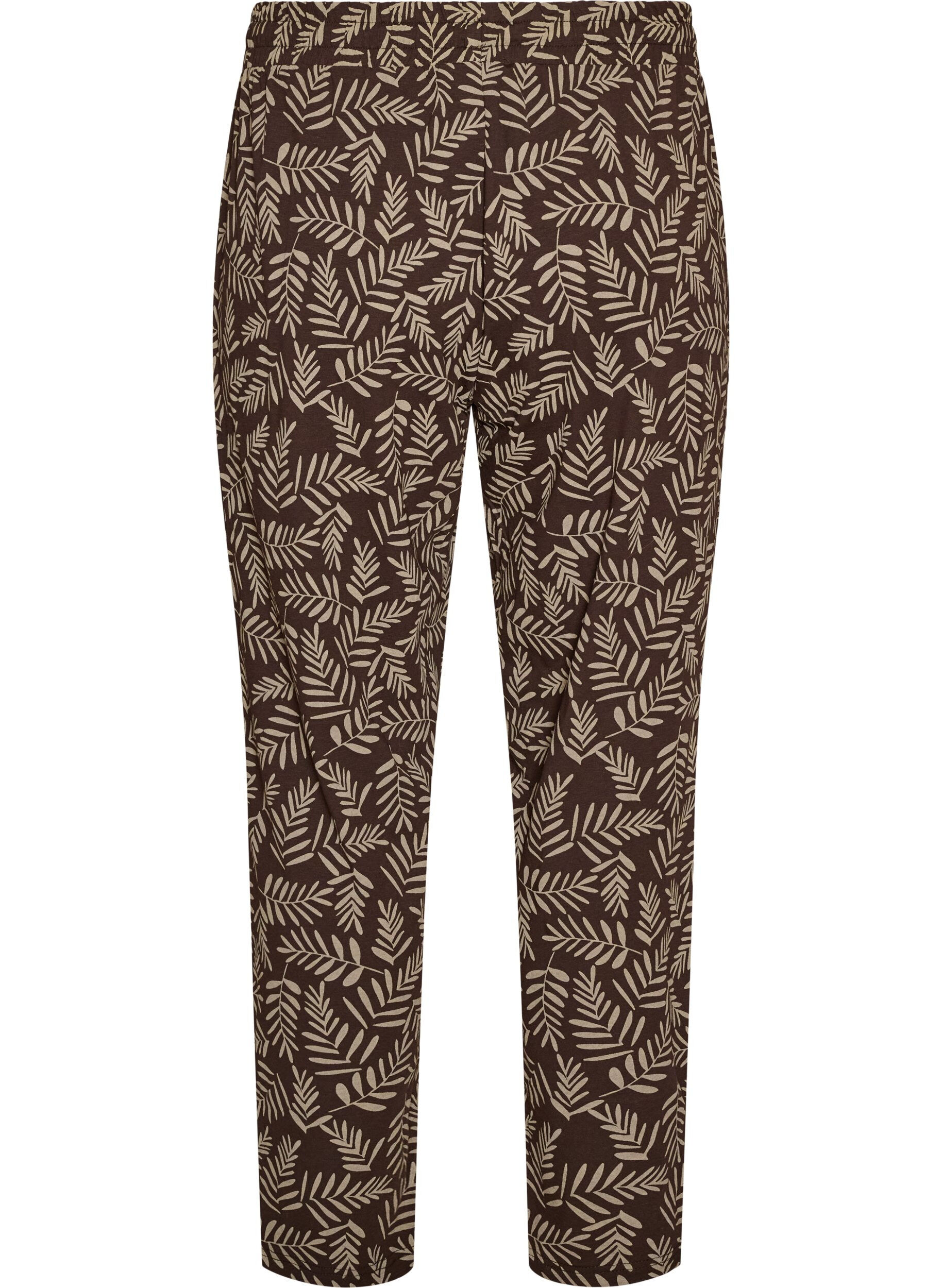 ZizziPantalon de pyjama en coton avec imprim&eacute;, Marron, Packshot image number 1