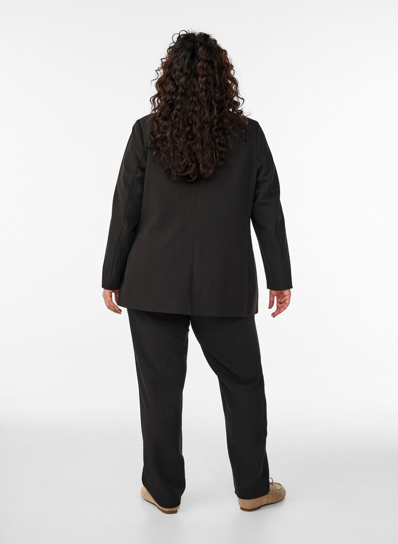 Pantalon avec poches et jambes droites, Noir, Model image number 1