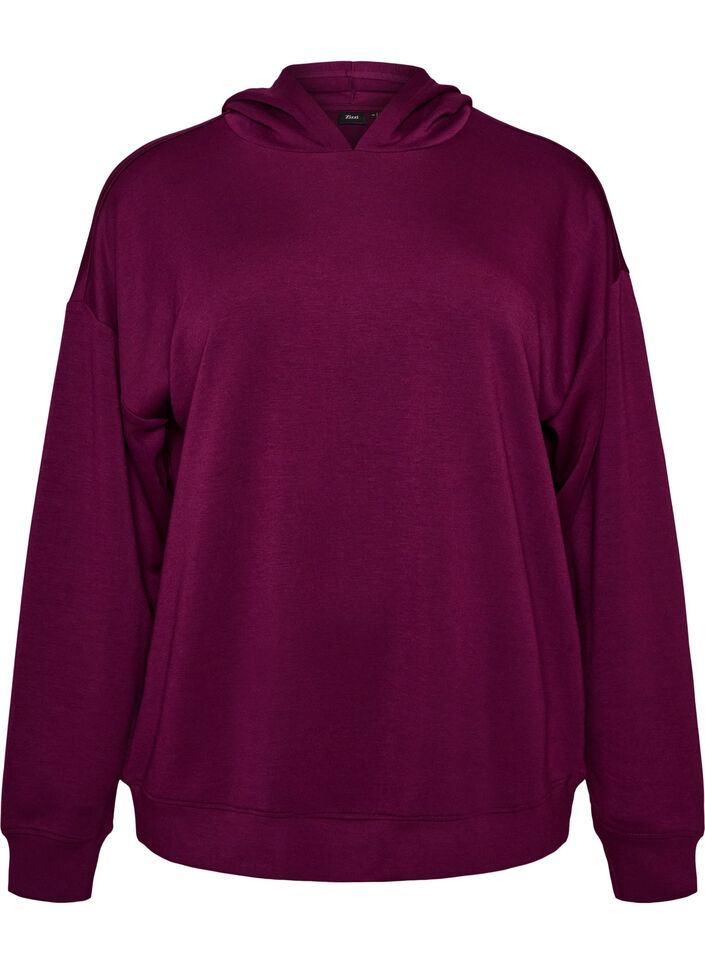 Sweat &agrave; capuche en jersey, Violet, Packshot image number 0