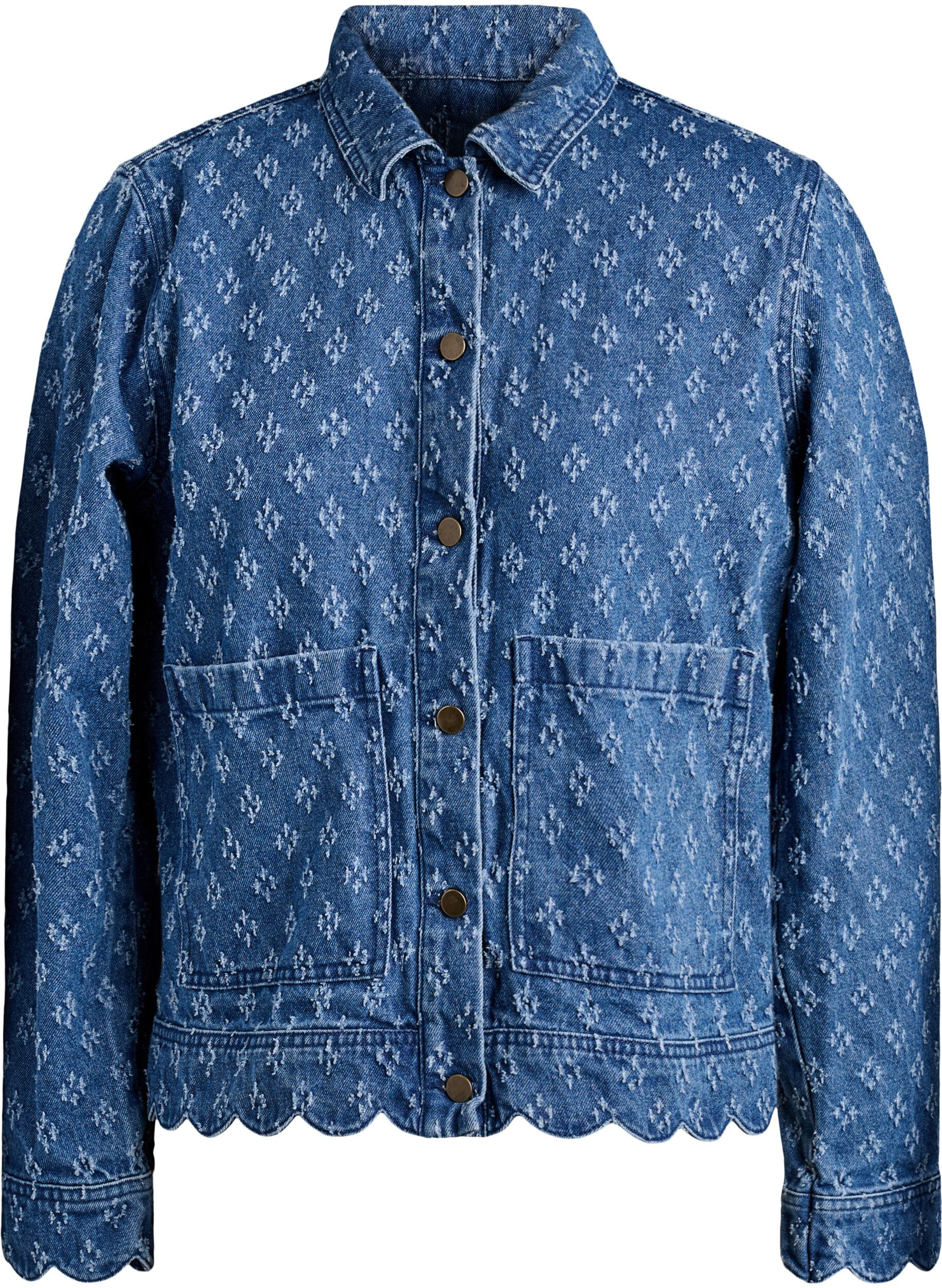 ZizziVeste en jean avec un effet us&eacute;, Bleu, Packshot image number 0