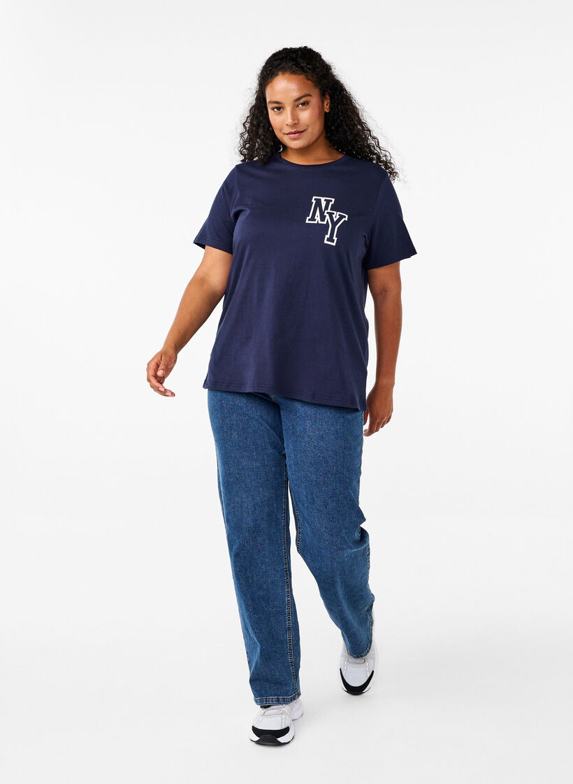 T-shirt en coton biologique avec impression, Night Sky Printet, Model image number 2