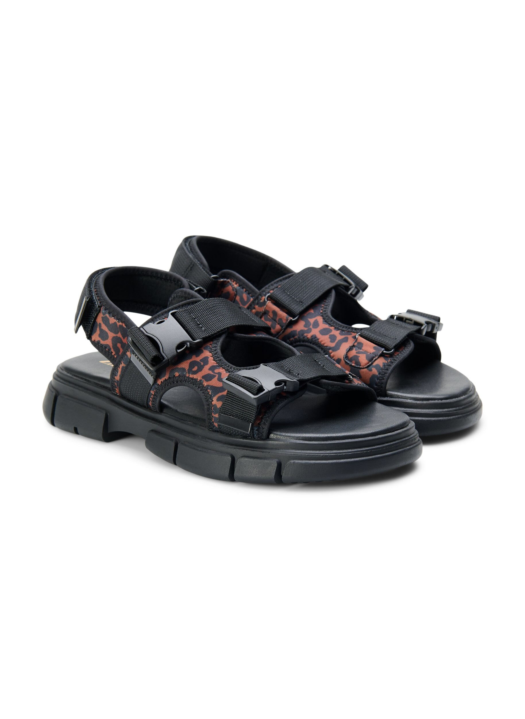 Zizzi Sandale &agrave; coupe large, Marron, Packshot image number 1