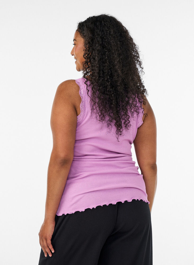 Haut &agrave; dentelle, Mauve, Model image number 2