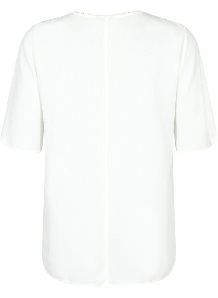 Blouse en viscose à manches mi-longues et détail brodé, Snow White, Packshot image number 1