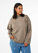 Pull en maille avec bords côtelés, Walnut Mel., Model image number 0