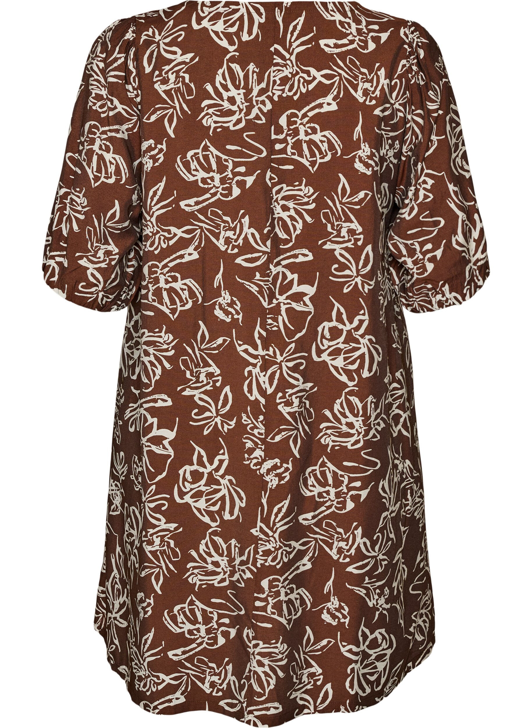 ZizziRobe courte coupe &eacute;vas&eacute;e avec col en V, Marron, Packshot image number 1