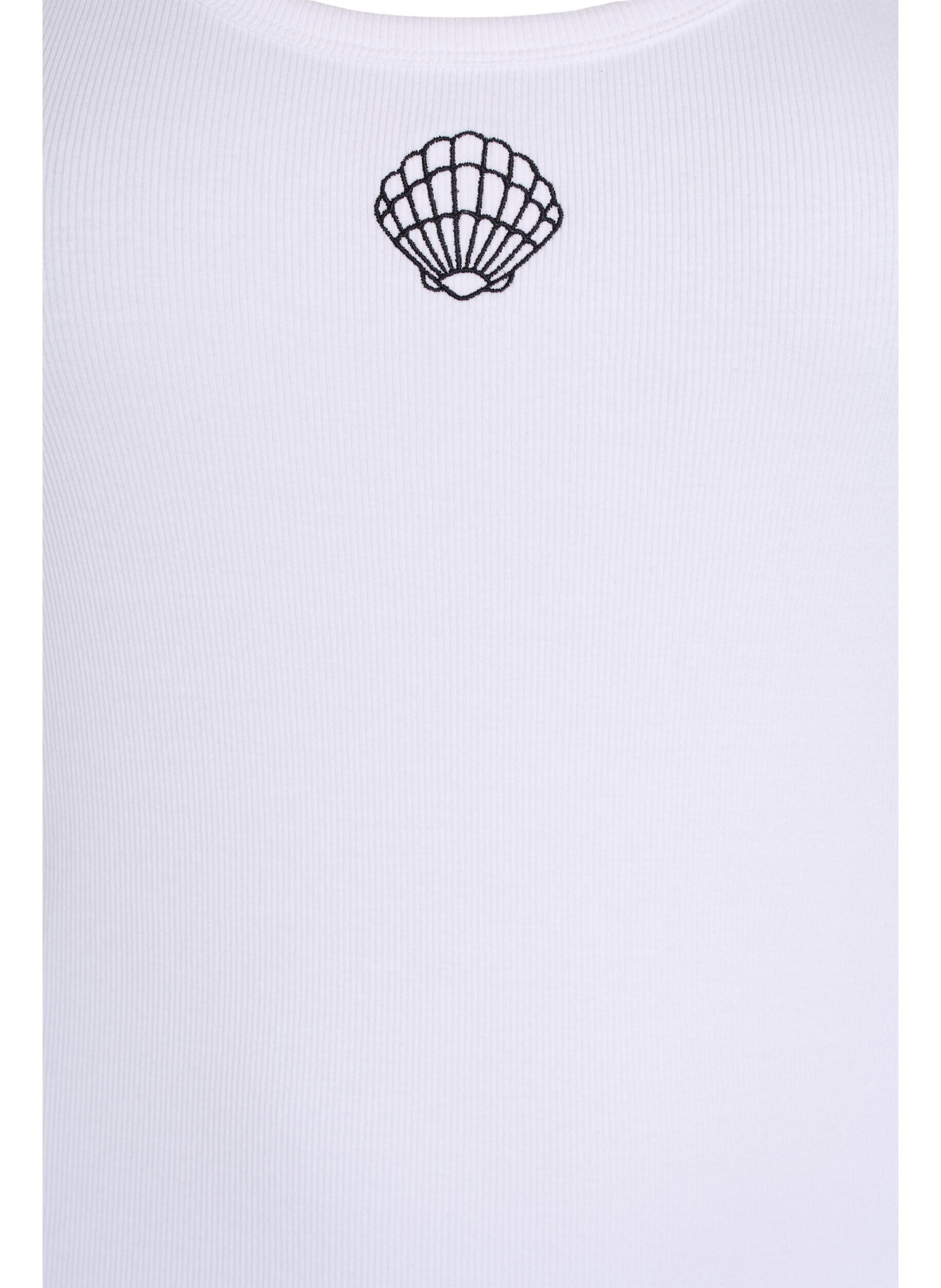 ZizziHaut ajust&eacute; avec motif, Blanc, Packshot image number 2