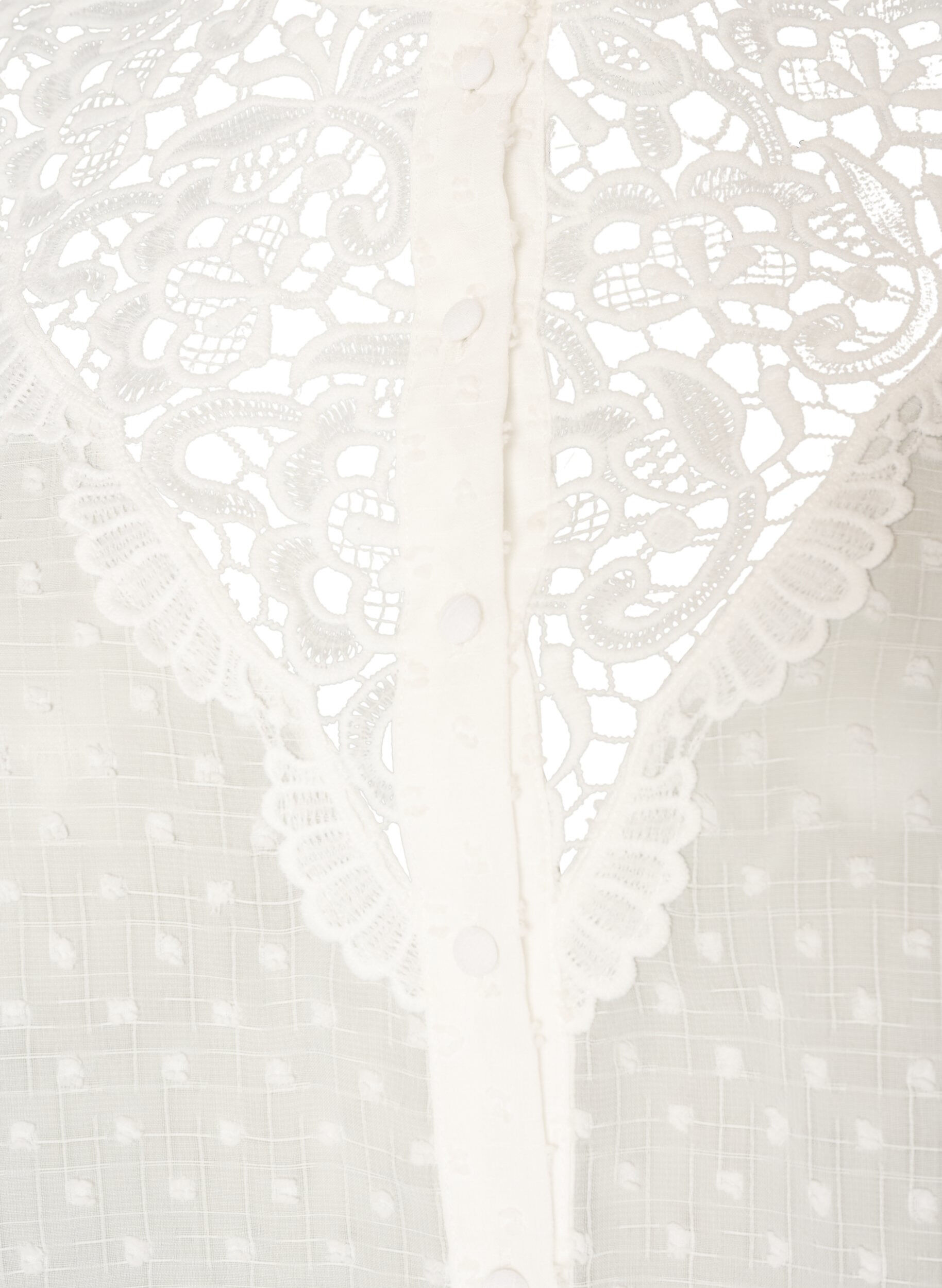 ZizziChemisier avec empi&egrave;cement en dentelle et motif &agrave; pois, Vanille, Packshot image number 2