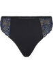 String microfibre avec dentelle, Black w Blue, Packshot image number 0