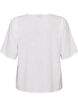 Chemise en coton &agrave; manches courtes avec col V, Blanc, Packshot image number 1