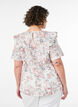 Blouse en coton avec broderie anglaise et volants, Rose poudr&eacute;e, Model image number 2