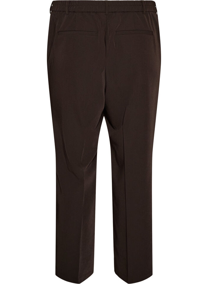 Pantalon de tailleur taille haute avec plis marqu&eacute;s, Marron, Packshot image number 1