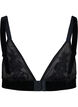 Soutien-gorge en résille avec velours et dentelle, Black, Packshot image number 1