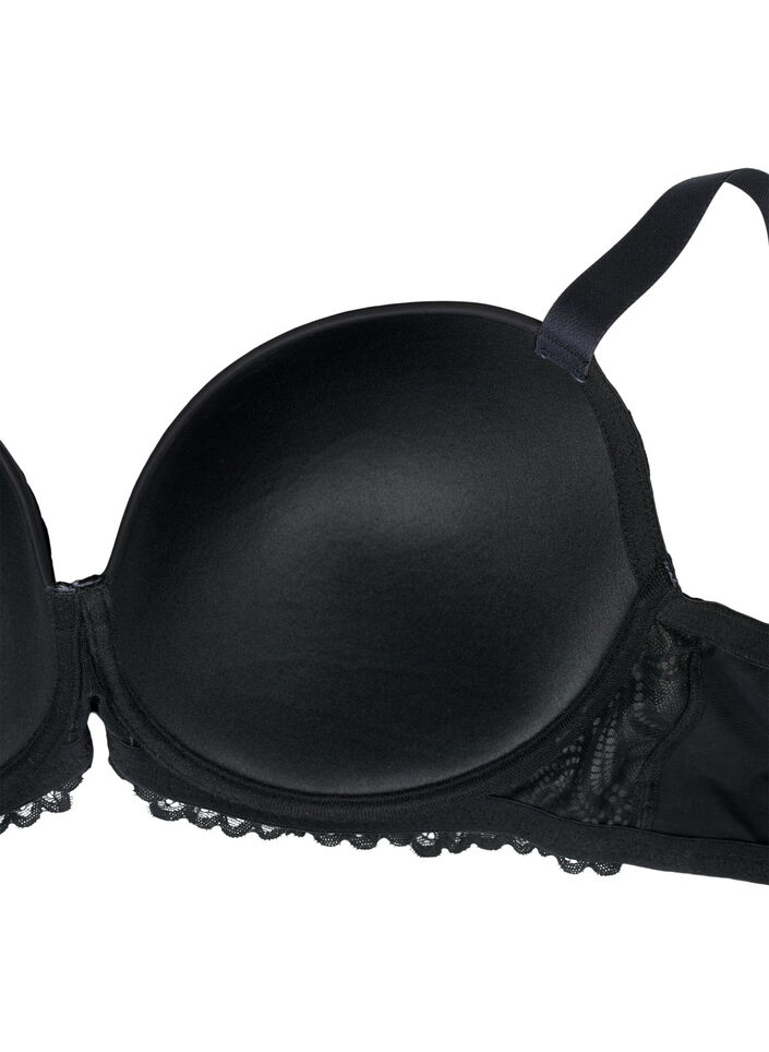 Soutien-gorge à armatures moulées en dentelle, Noir, Packshot image number 3