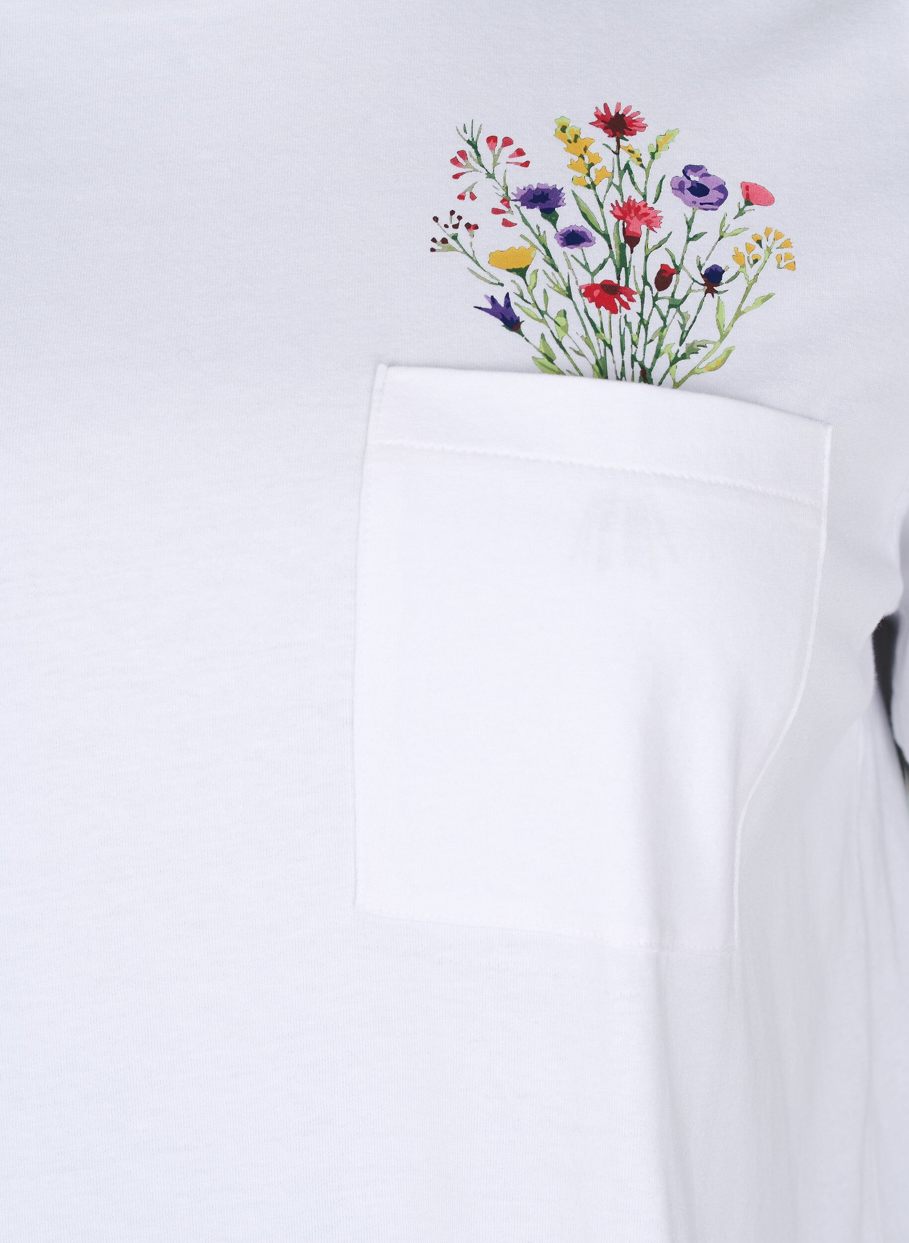 Zizzi T-shirt avec poche sur la poitrine, Blanc, Packshot image number 2