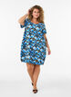 Robe en coton imprim&eacute; &agrave; manches courtes, Bleu, Model image number 1