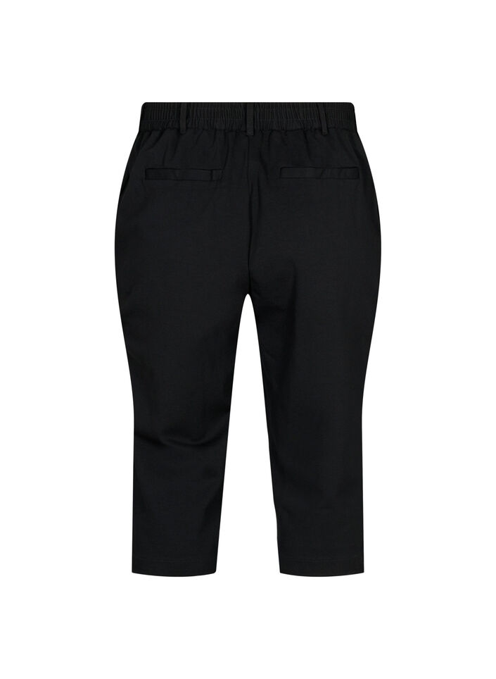 Pantalon capri en mélange de viscose, Black, Packshot image number 1