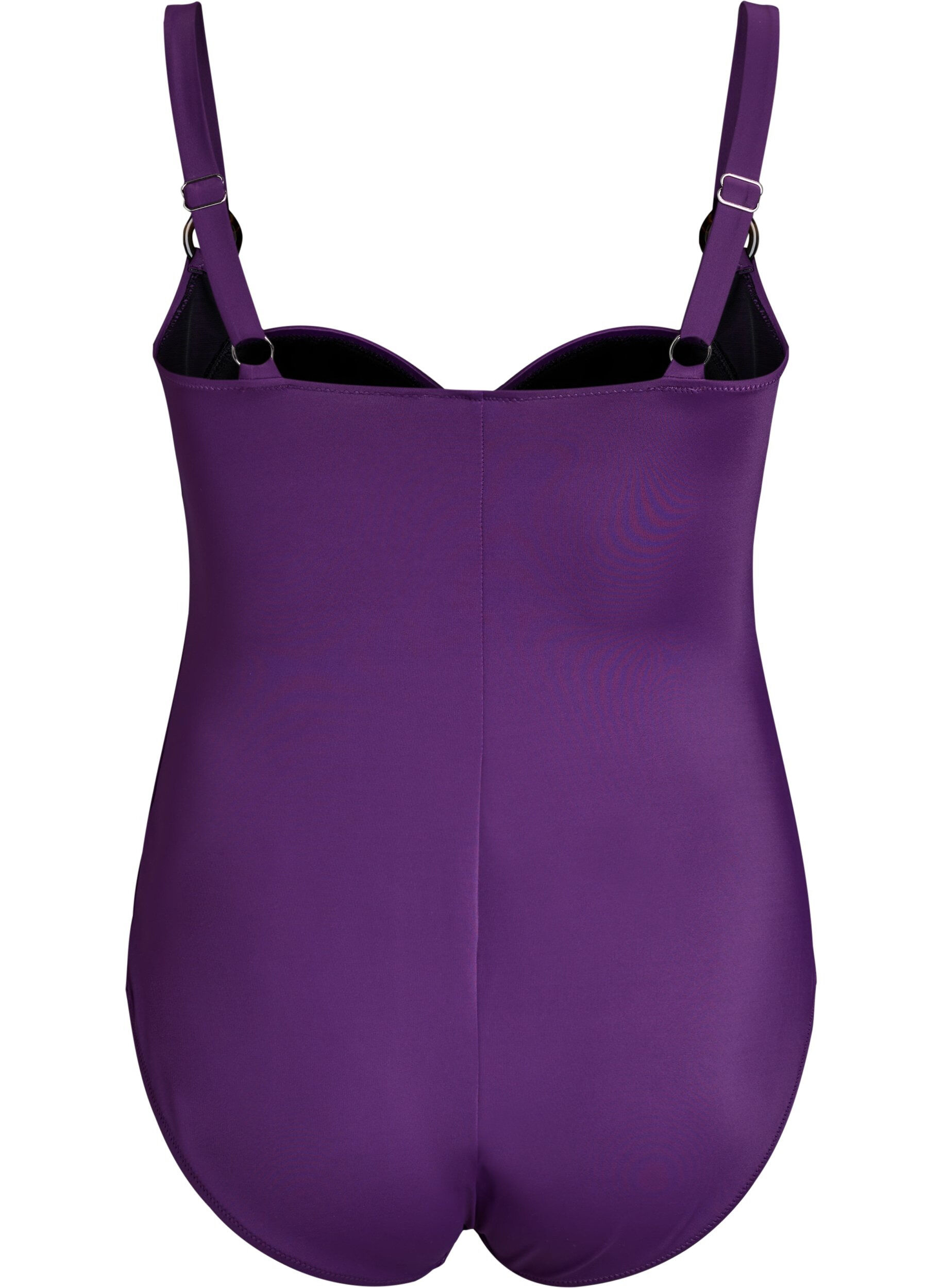 Zizzi Maillot de bain drap&eacute; avec bonnets rembourr&eacute;s, Violet, Packshot image number 1