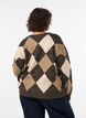 Cardigan argyle avec strass, Marron, Model image number 2