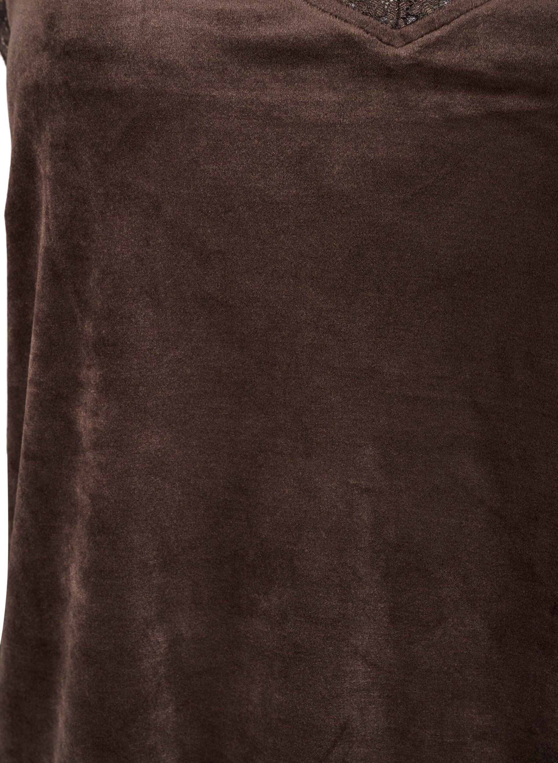 ZizziTop en velours avec bordure en dentelle, Marron, Packshot image number 2