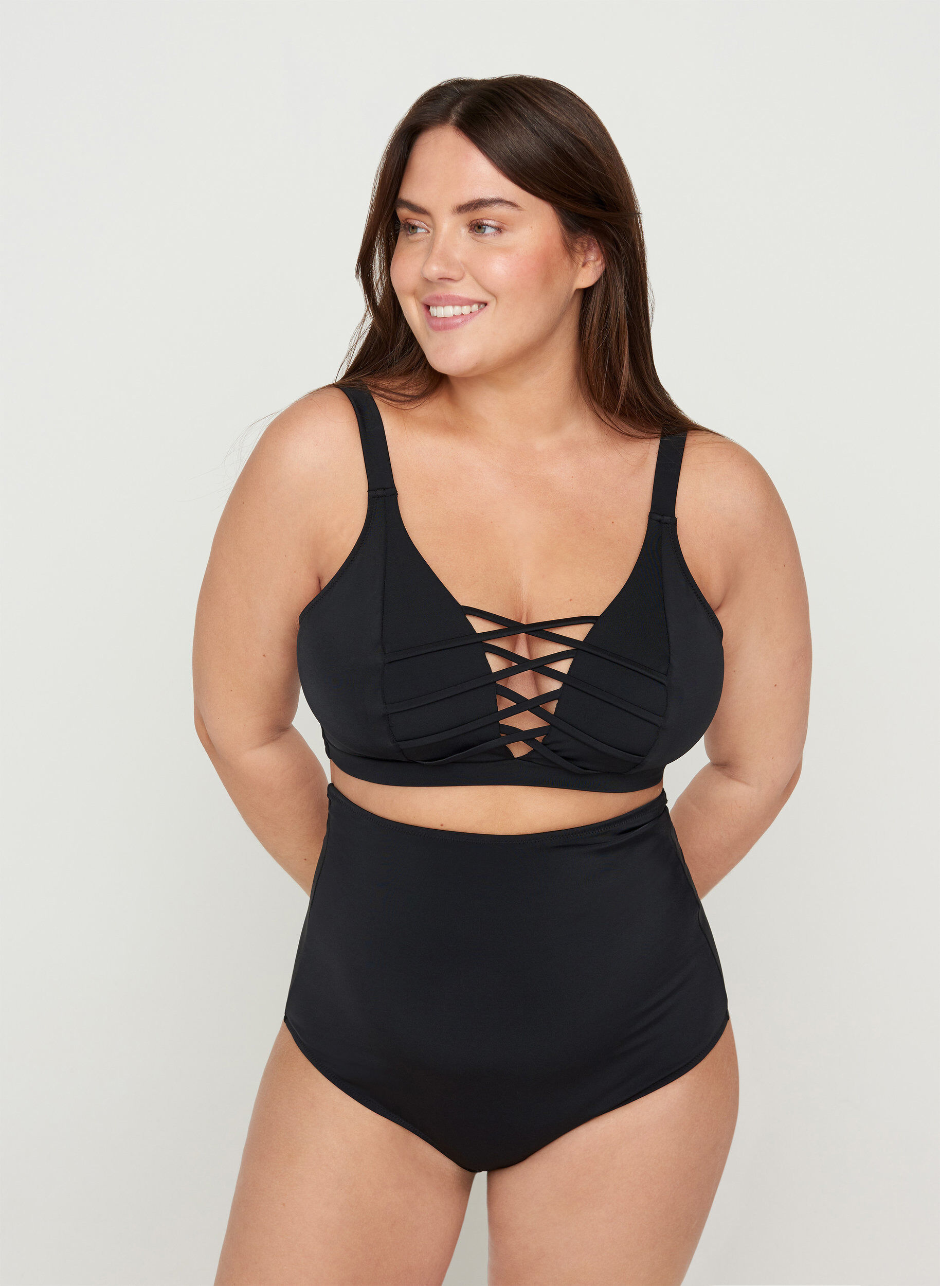 Zizzi Bas de bikini, Black, Model image number 0