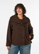 Veste courte avec boutonnage asym&eacute;trique, Marron, Model image number 0