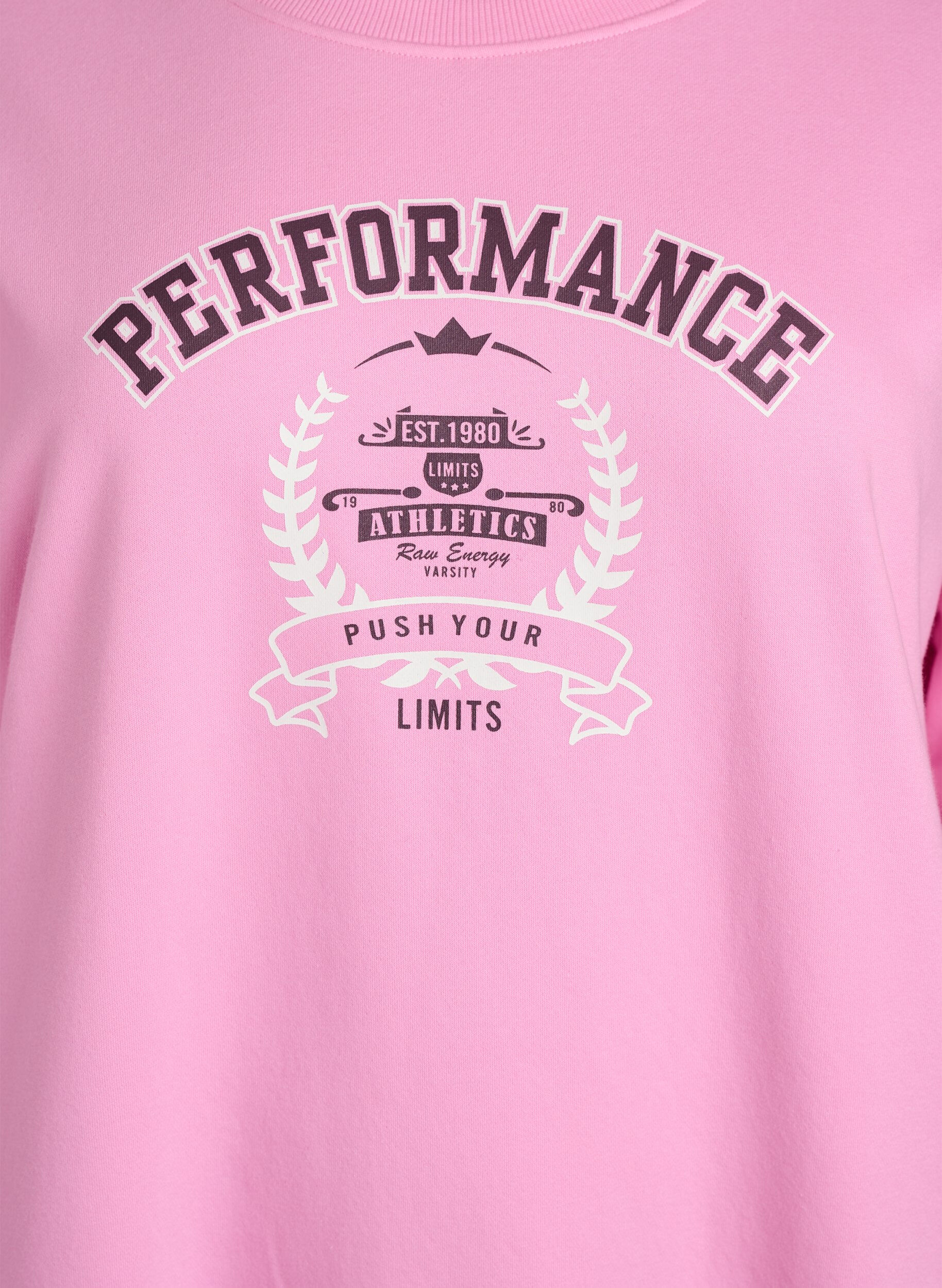 Zizzi Sweatshirt avec imprim&eacute; texte, Rose, Packshot image number 2