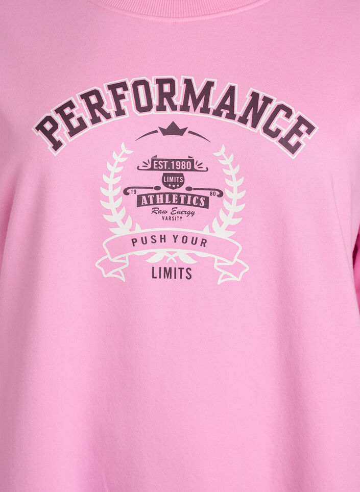 Sweatshirt avec imprimé texte, Rose, Packshot image number 2
