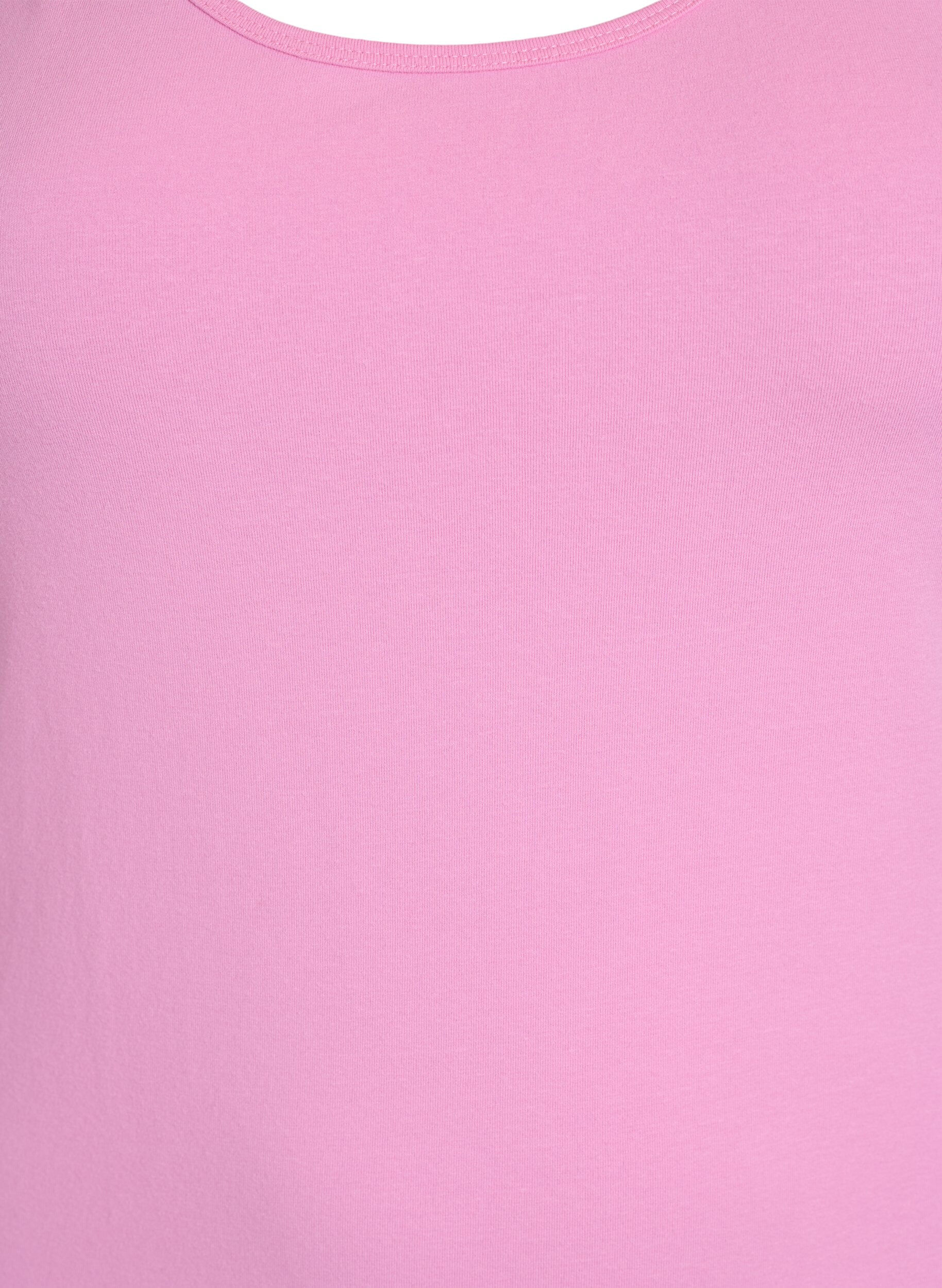 ZizziHaut uni Basic en coton, Rose, Packshot image number 2