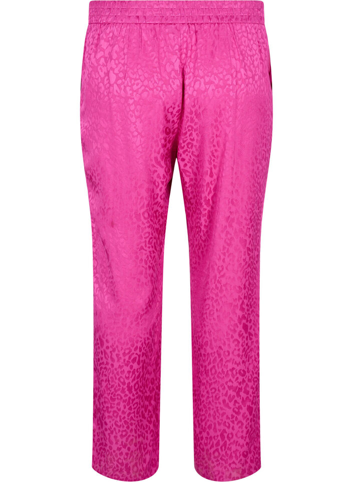 Pantalon en jacquard de viscose ton sur ton, Rose Violet, Packshot image number 1