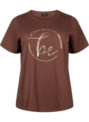 T-shirt en coton biologique avec impression , Chestnut W. Be GF, Packshot image number 0