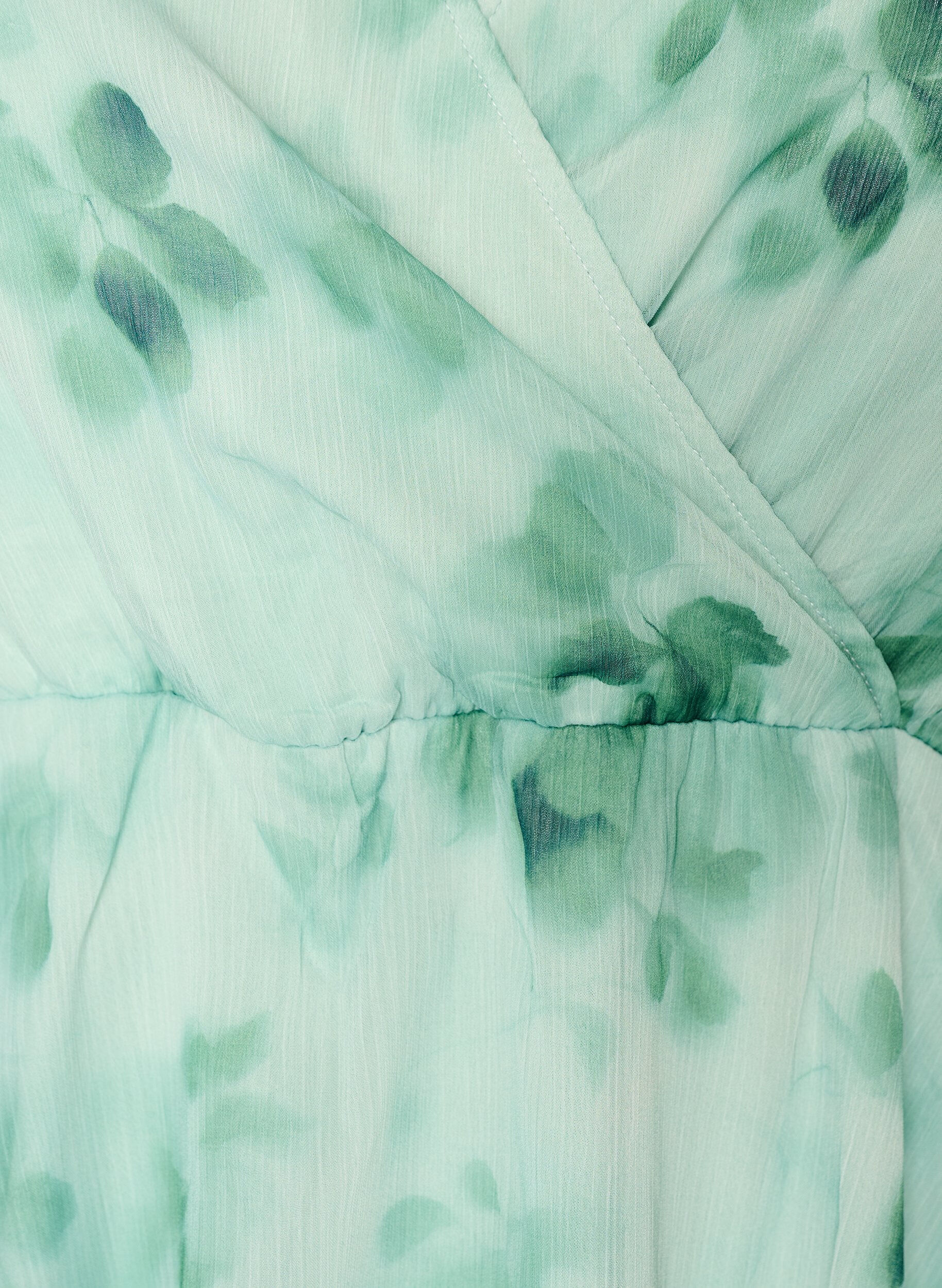 ZizziChemise en mousseline &agrave; imprim&eacute; floral et manches courtes, Vert clair, Packshot image number 2