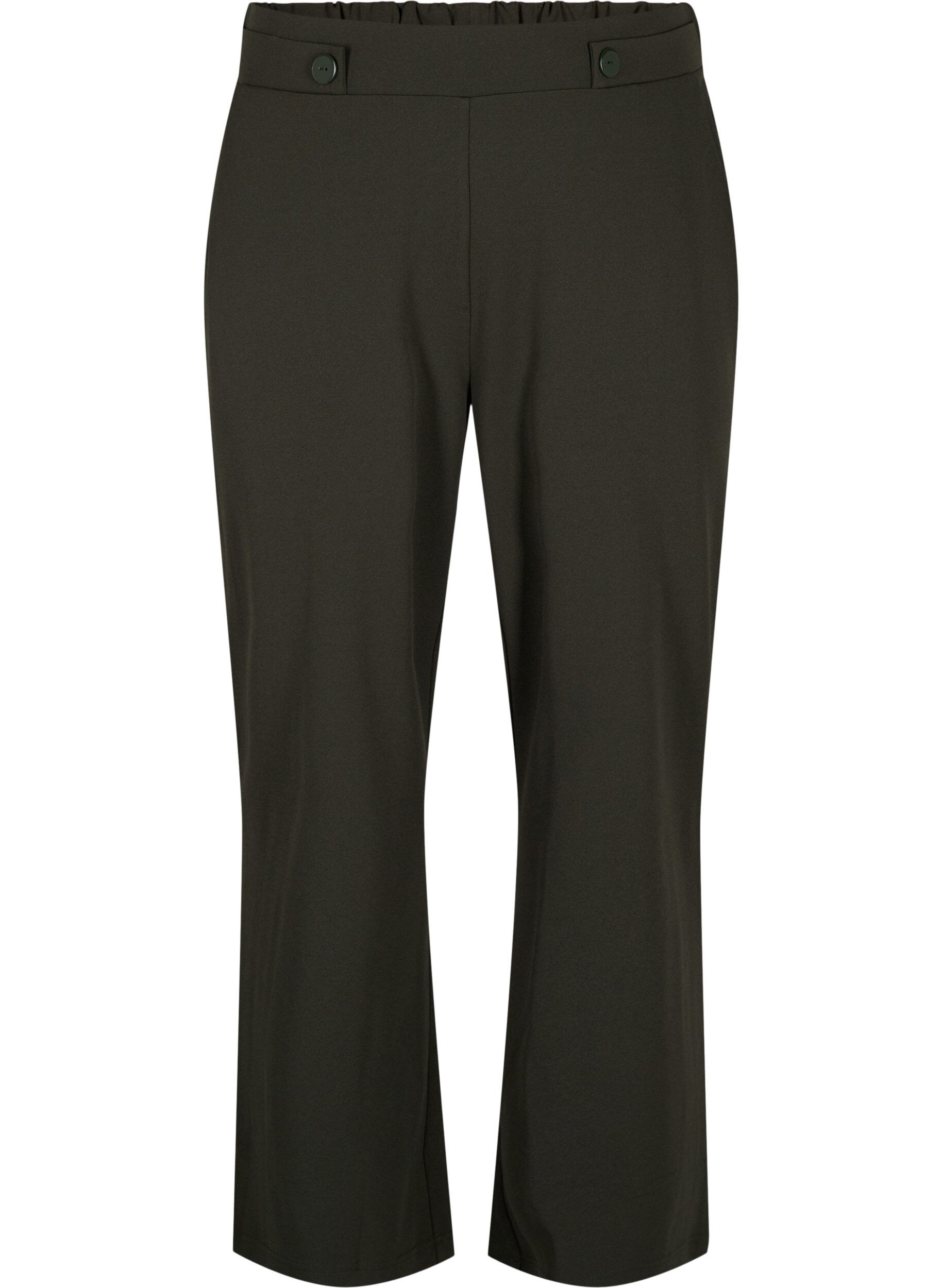 Zizzi Pantalon ample avec poches, Vert fonc&eacute;, Packshot image number 0