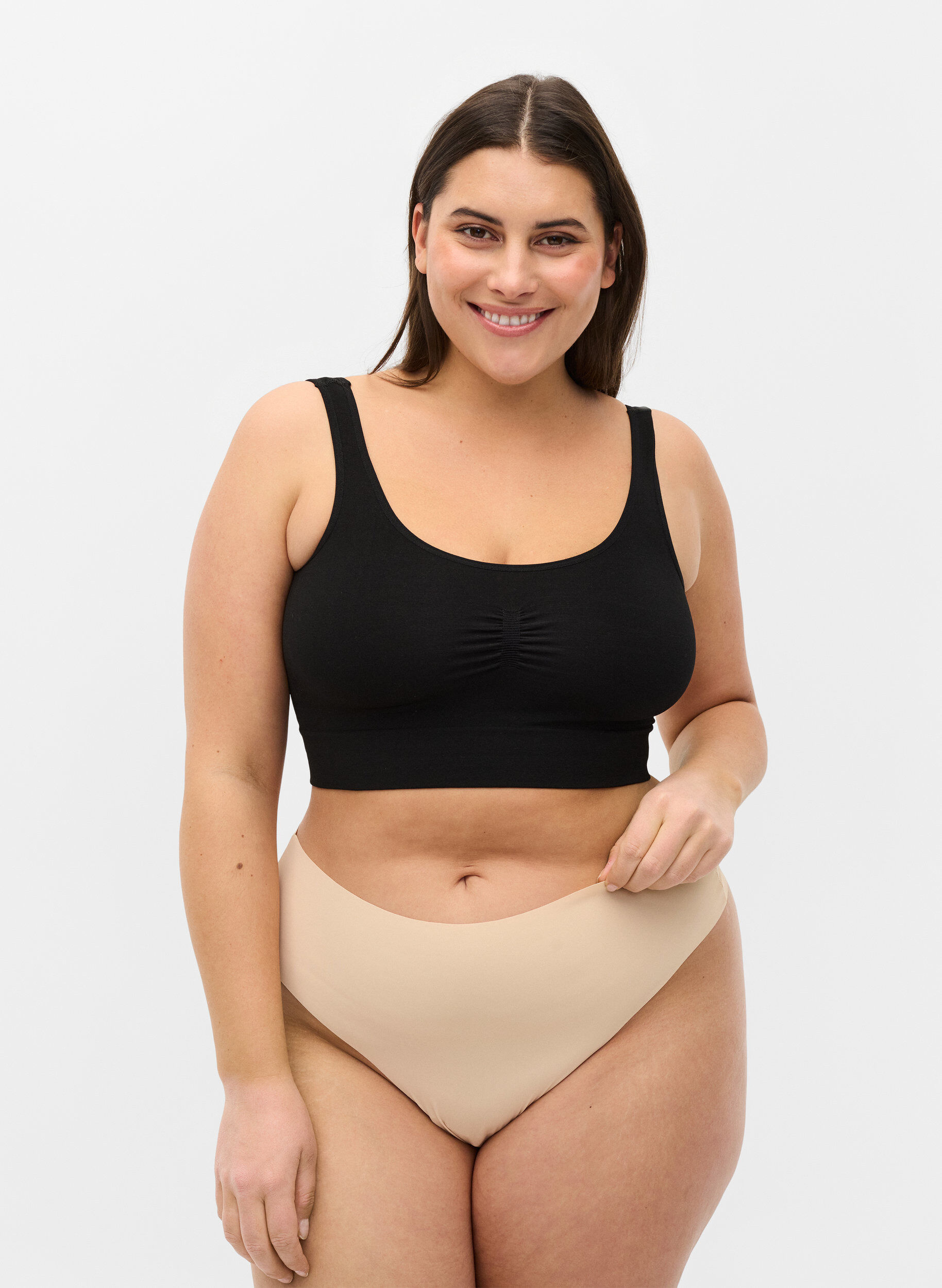 Zizzi String sans couture, lot de 2, Beige, Model image number 0