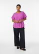 Blouse &agrave; manches courtes et encolure ronde, Violet, Model image number 1