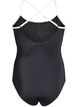 Maillot de bain de sport avec ganse contrastante et bretelles crois&eacute;es, Noir, Packshot image number 1