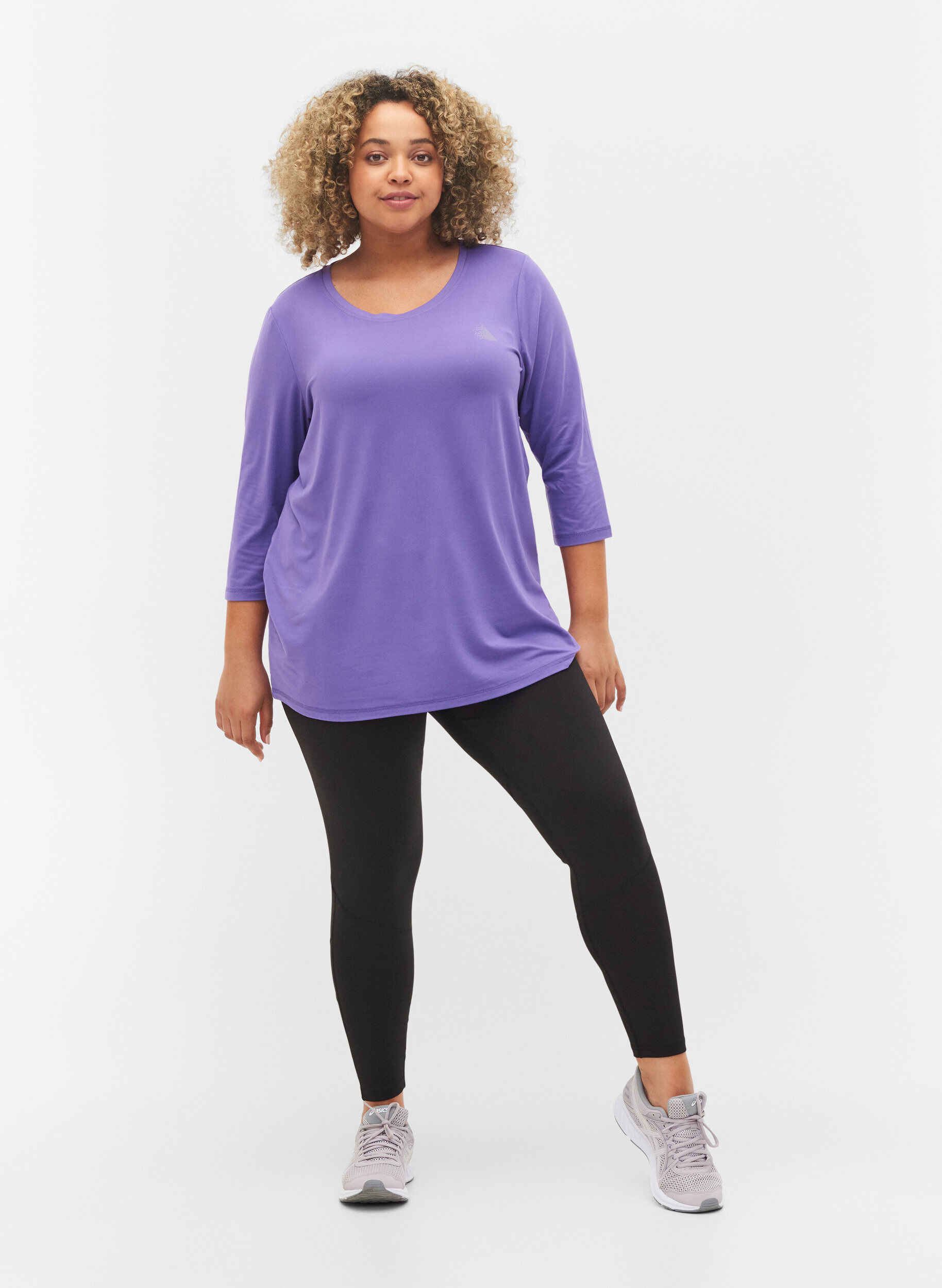 ZizziBlouse d'entra&icirc;nement &agrave; manches 3/4, Violet, Model image number 1