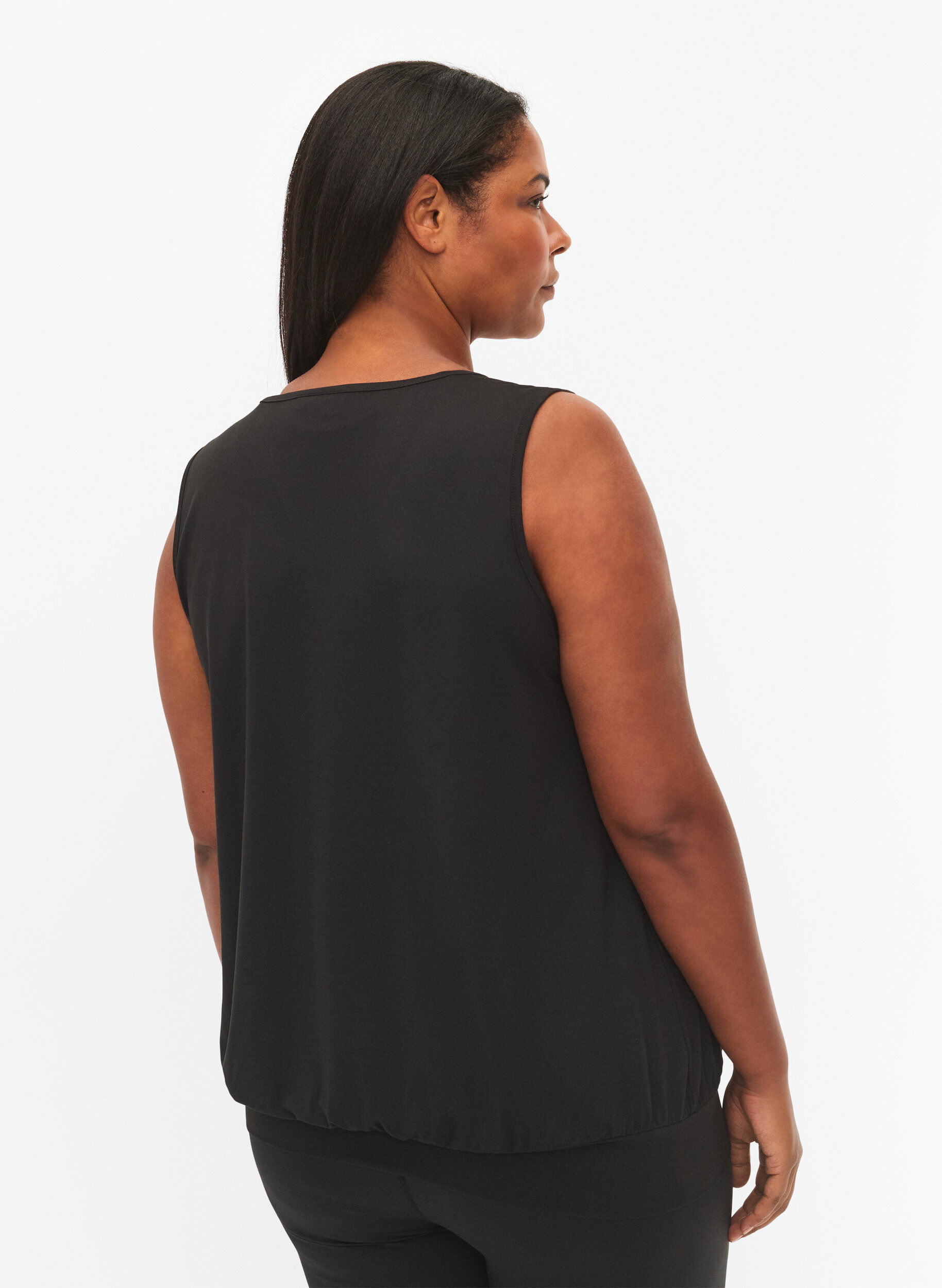 Zizzi Haut de sport sans manches avec une coupe ballon, Black, Model image number 1