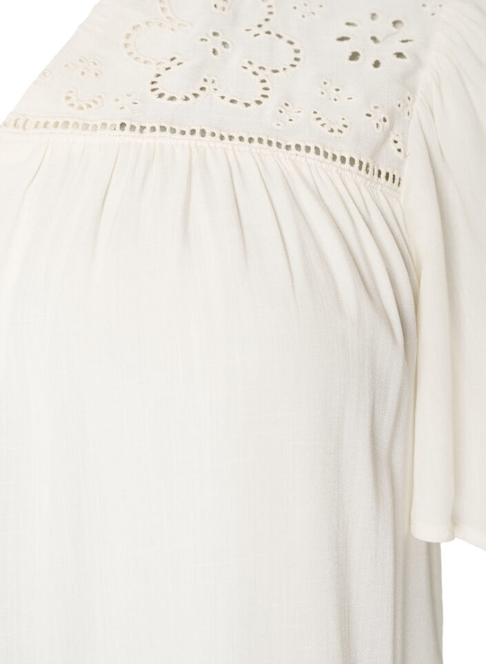 Blouse en viscose avec broderie anglaise, Beige, Packshot image number 2