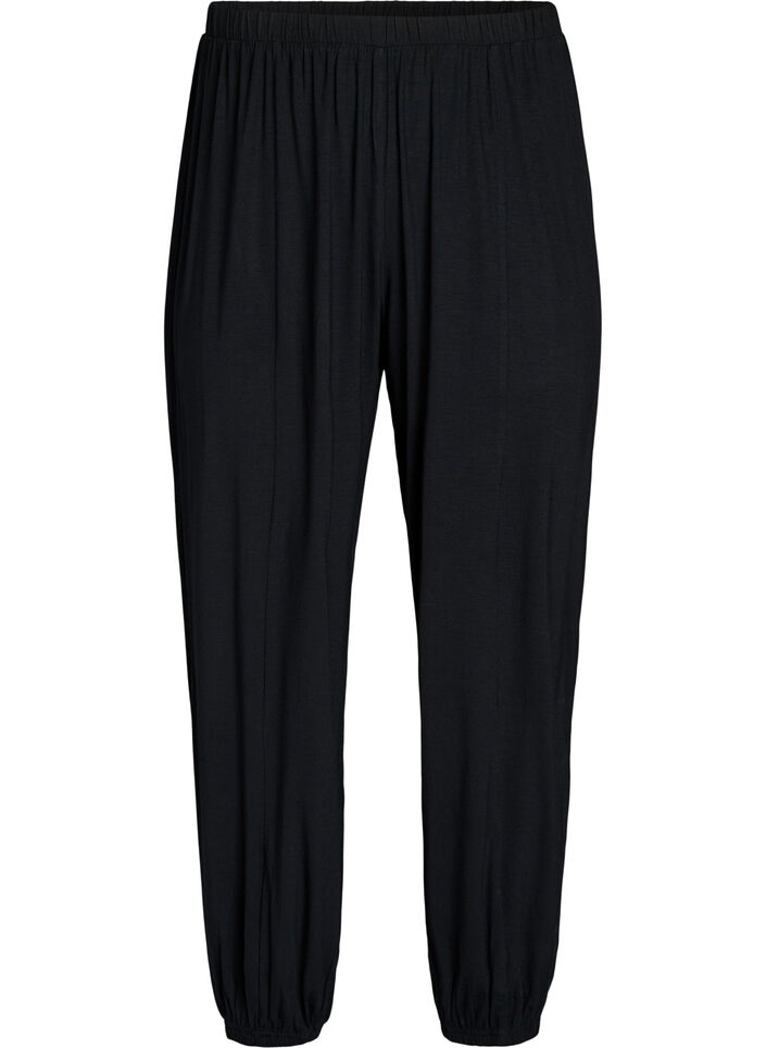 Pantalon ballon taille haute en jersey, Noir, Packshot image number 0