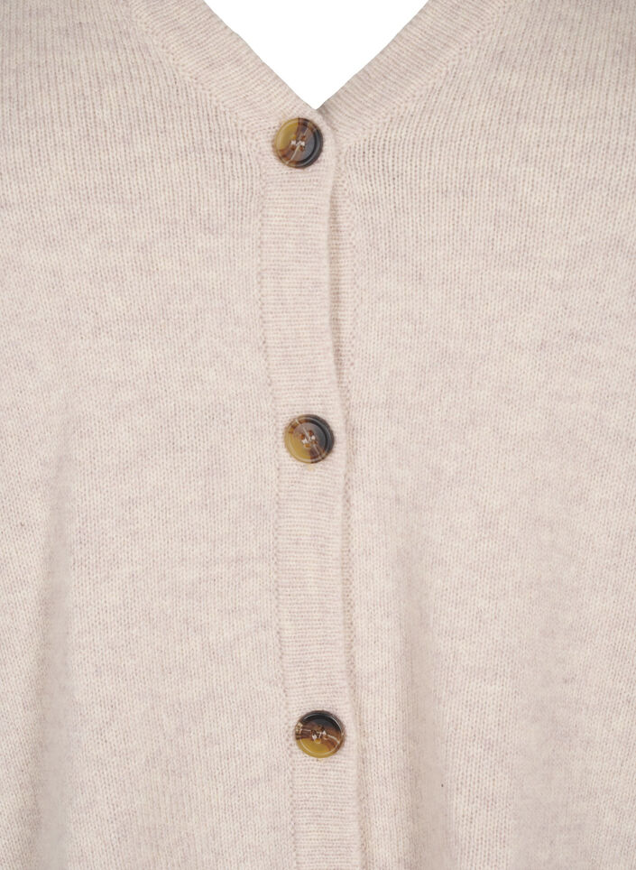 cardigan tricoté en laine mérinos, Pumice Stone Mel., Packshot image number 2