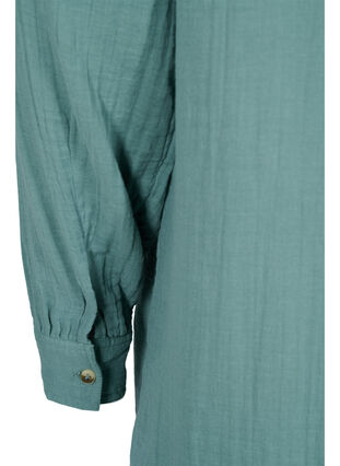 Chemise longue en coton à col classique, Sagebrush Green, Packshot image number 3